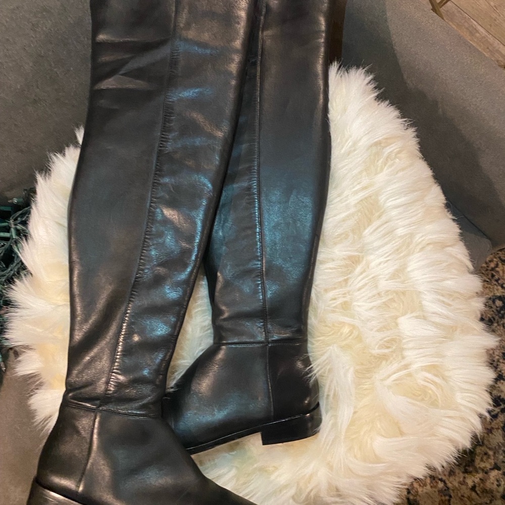 Vince Camuto Black Over-the-Knee Leather Boots